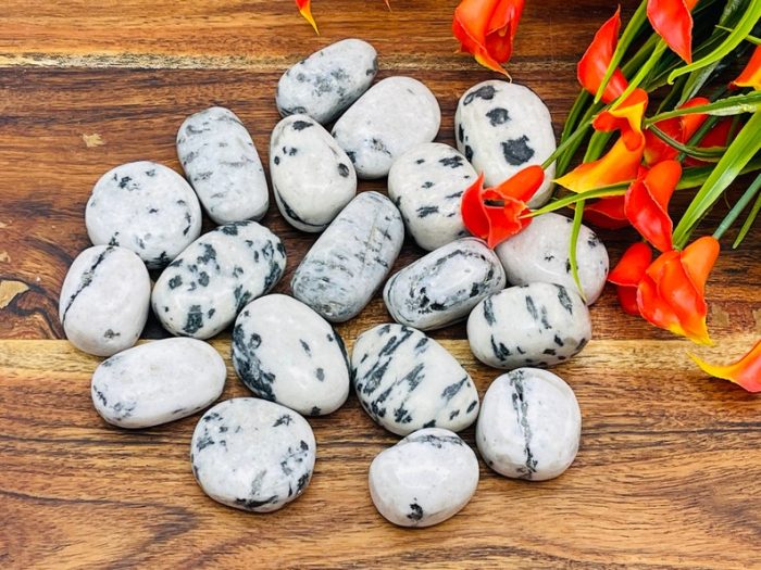 White Tiger Jasper Tumbled Stone | White Tiger Pocket Stone l Crystal Healing Stone | Soothing & Calming Massage Stone | Stress Reliever