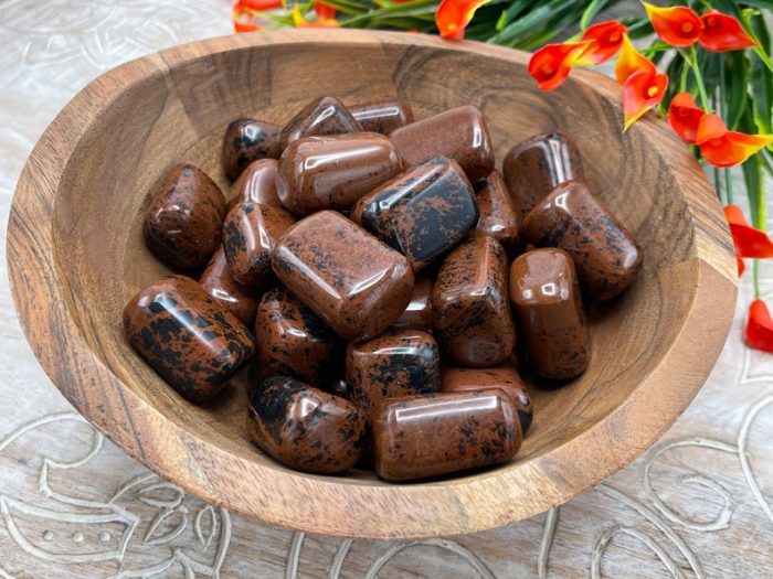 Mahogany Obsidian Tumbled Stones | Mahogany Obsidian Crystals | Hand Polished Pocket Stone | Reiki | Meditation