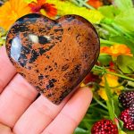 Mahogany Obsidian Heart Stones | Mahogany Obsidian Crystals | Hand Polished Pocket Stone | Reiki | Meditation