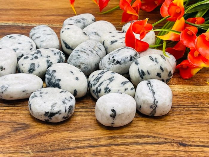 White Tiger Jasper Tumbled Stone | White Tiger Pocket Stone l Crystal Healing Stone | Soothing & Calming Massage Stone | Stress Reliever