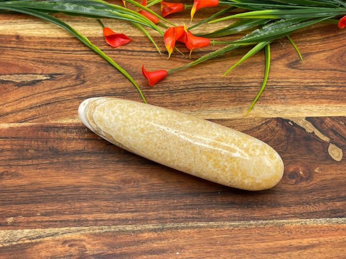 Orange Calcite Massage Wand | Yellow Calcite Healing Wand | Soothing & Calming Spa Massage Wand | Stress Reliever | Healing Tool | 6 inch