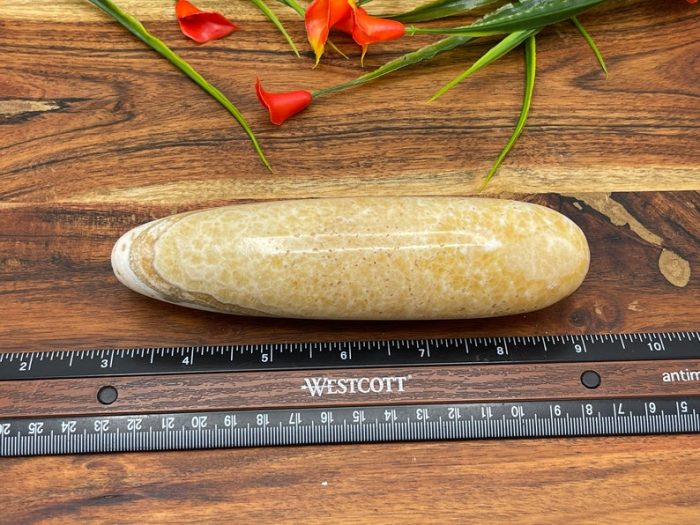 Orange Calcite Massage Wand | Yellow Calcite Healing Wand | Soothing & Calming Spa Massage Wand | Stress Reliever | Healing Tool | 6 inch