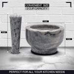 White & Gray Marble Mortar and Pestle Set