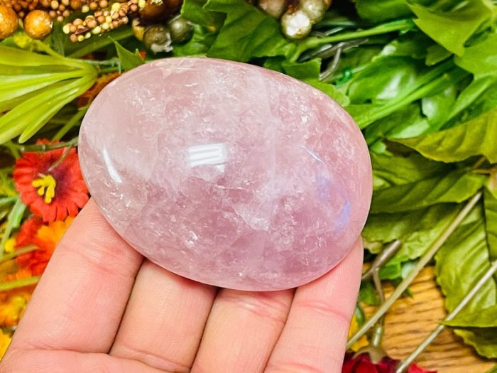 Rose Quartz Palm Stone | Rose Quartz Pocket Stone | Handmade | Heart Chakra | Cleansing & Balance | Metaphysical Crystal | Stone of Love