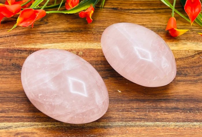 Rose Quartz Palm Stone | Rose Quartz Pocket Stone | Handmade | Heart Chakra | Cleansing & Balance | Metaphysical Crystal | Stone of Love