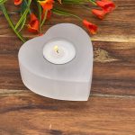 Selenite Tealight Heart Shape Candle Holder | Authentic and Handmade | Home Decor | Soothing & Calming Effects | Holiday Gift