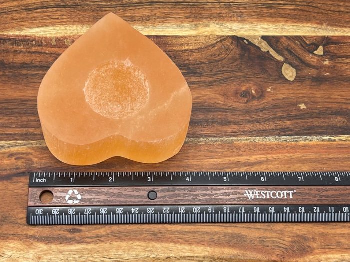 Orange Selenite Tealight Candle Holder | Authentic and Hand Carved | Home Decor | Soothing & Calming Effects