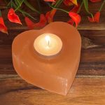 Orange Selenite Tealight Candle Holder | Authentic and Hand Carved | Home Decor | Soothing & Calming Effects