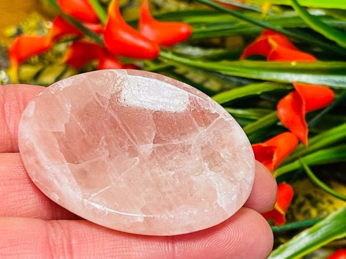 Strawberry Pink Calcite Worry Stones | Calcite Palm stone | Handmade | Polished Gemstone | Healing Crystals | Meditation | Pocket Stones