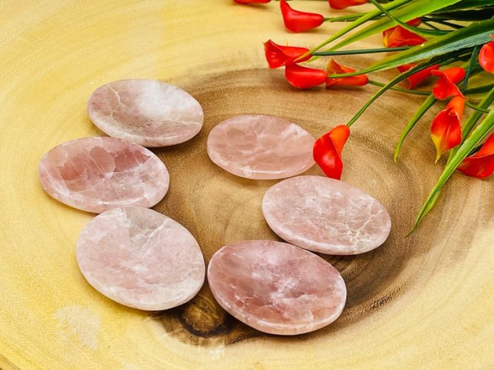 Strawberry Pink Calcite Worry Stones | Calcite Palm stone | Handmade | Polished Gemstone | Healing Crystals | Meditation | Pocket Stones