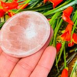 Strawberry Pink Calcite Worry Stones | Calcite Palm stone | Handmade | Polished Gemstone | Healing Crystals | Meditation | Pocket Stones