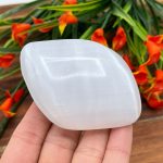 Selenite Palm Stone | Selenite Pocket Stone | Chakra Activator | Reiki Tool | Meditation | Powerful Healer | Selenite Crystal Healing Stone