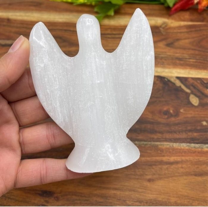 Selenite Crystal Angel | Selenite Angel Figurine | Meditation Stone | Handmade | Chakra Stone | Cleansing and Balance | 4 inch & 6 inch