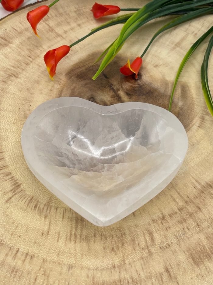 Selenite Heart Shape Charging Bowl | Selenite Charging Station | Chakra Activator | Crystal Cleansing Bowl | Powerful Healer | Reiki | 10 cm