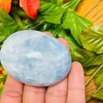 Blue Calcite Palm Stone | Calcite Palm Stone | Polished Stone | Massage Stone | Healing Crystals | Meditation | Handmade | Pocket Stone