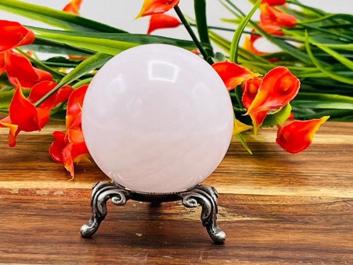 Fluorescent Rose Pink Mangano Calcite Sphere | Pink Calcite Sphere | Crystal Sphere | Crystal Ball | Healing Crystal | Home Decor