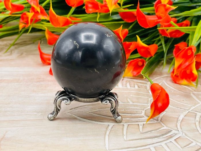 Shungite Crystal Sphere | Shungite Crystal Stone | Healing Crystal | Highly Energetic Metaphysical | EMF Protection | 2 inch