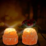 Orange Selenite Tower Shape Tealight Candle Holder | Authentic & Handmade | Home Decor | Soothing and Calming Effects | 3.5" Height