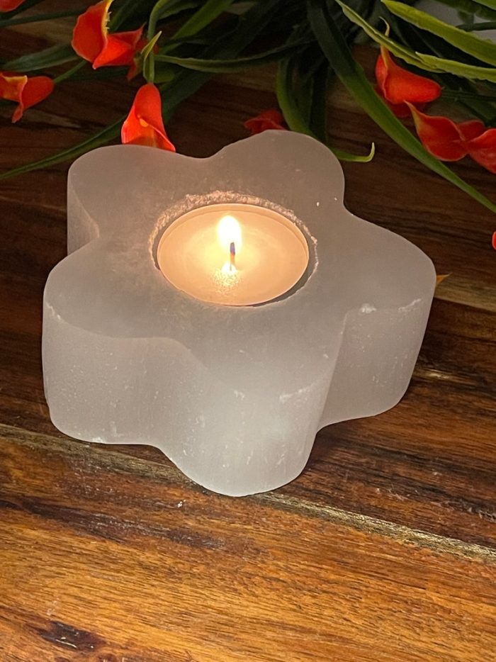 Selenite Tealight Candle Holder | Authentic and Hand Carved | Home Decor | Soothing & Calming Effects