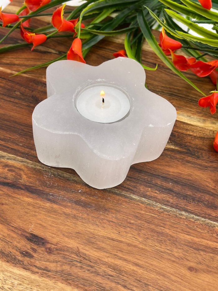 Selenite Tealight Candle Holder | Authentic and Hand Carved | Home Decor | Soothing & Calming Effects