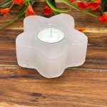 Selenite Tealight Candle Holder | Authentic and Hand Carved | Home Decor | Soothing & Calming Effects