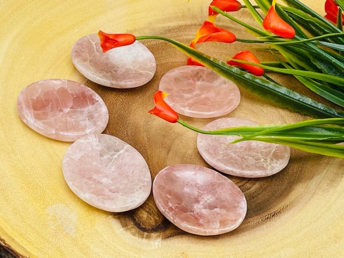 Strawberry Pink Calcite Worry Stones | Calcite Palm stone | Handmade | Polished Gemstone | Healing Crystals | Meditation | Pocket Stones