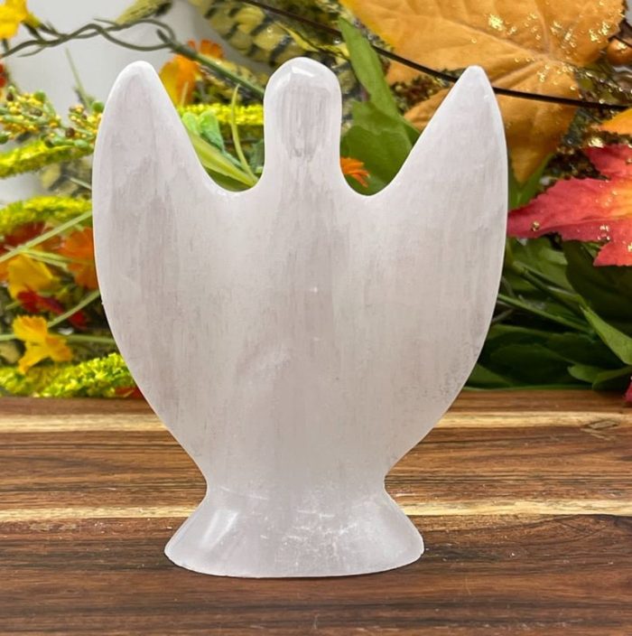 Selenite Crystal Angel | Selenite Angel Figurine | Meditation Stone | Handmade | Chakra Stone | Cleansing and Balance | 4 inch & 6 inch