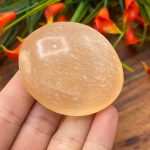 Orange Selenite Palm Stone | Selenite Pocket Stone | Chakra Activator | Reiki | Meditation | Powerful Healer | Healing stone