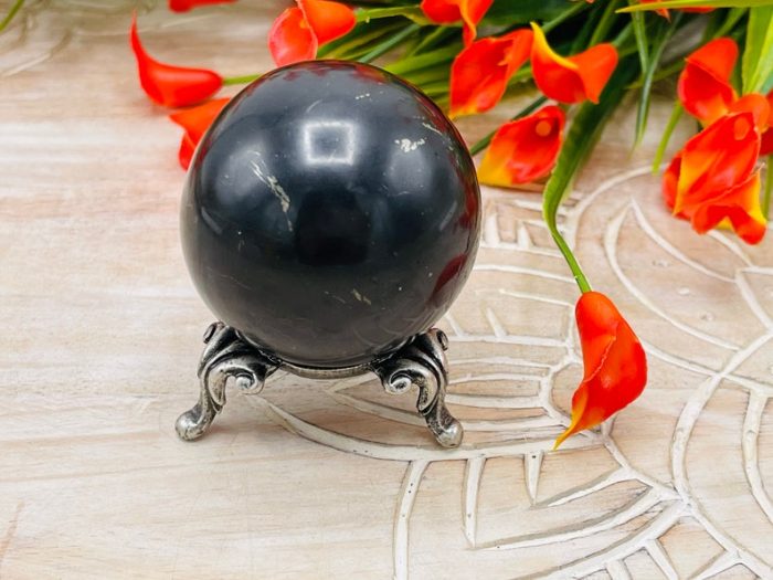 Shungite Crystal Sphere | Shungite Crystal Stone | Healing Crystal | Highly Energetic Metaphysical | EMF Protection | 2 inch