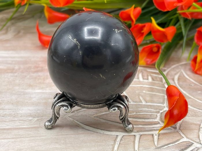 Shungite Crystal Sphere | Shungite Crystal Stone | Healing Crystal | Highly Energetic Metaphysical | EMF Protection | 2 inch