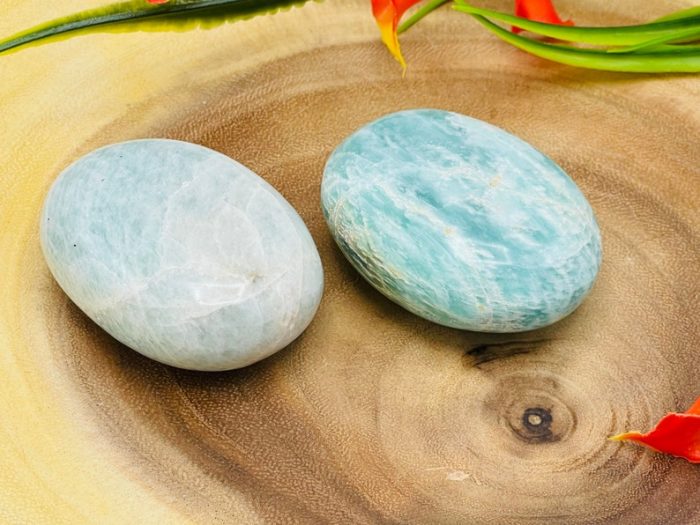 Amazonite Palm Stone | Crystal Healing Palm Stone | Amazonite Pocket Stone | Spa Massage Tool | Stress Reliever | Heart & Throat Chakra