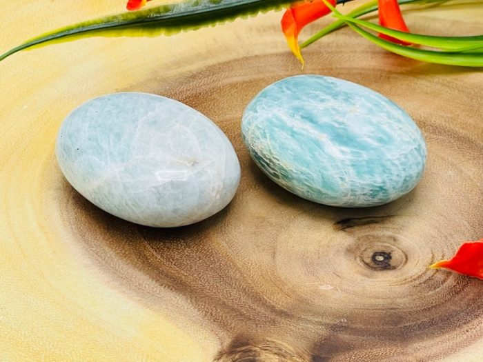 Amazonite Palm Stone | Crystal Healing Palm Stone | Amazonite Pocket Stone | Spa Massage Tool | Stress Reliever | Heart & Throat Chakra