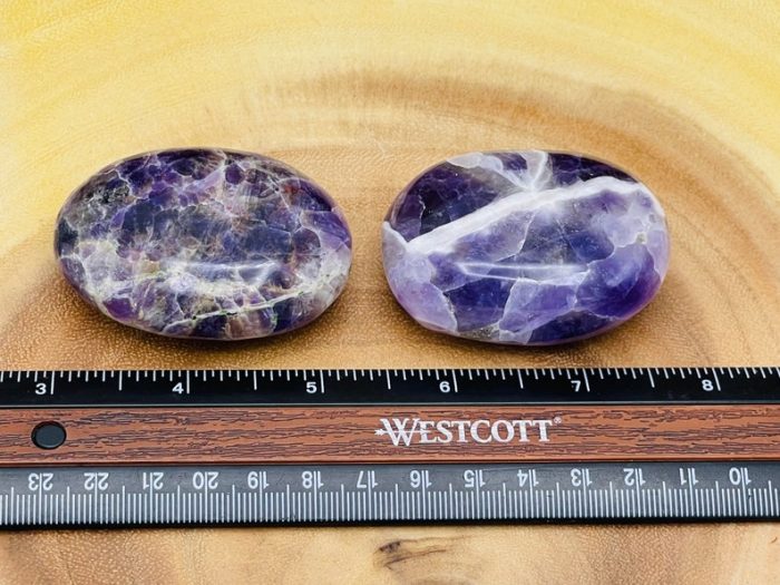 Amethyst Palm Stone | Amethyst Crystal Stone | Amethyst Pocket Stone | Metaphysical Healing Tool | Crown Chakra | Reiki Crystal