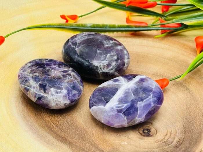 Amethyst Palm Stone | Amethyst Crystal Stone | Amethyst Pocket Stone | Metaphysical Healing Tool | Crown Chakra | Reiki Crystal