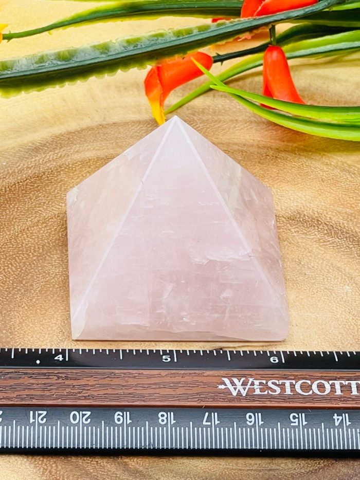 Rose Quartz Pyramid | Pink Rose Quartz Healing Pyramid | Crystal Pyramid | Healing Crystal | Stone of Love | Handmade | 1 inch and 2 inch