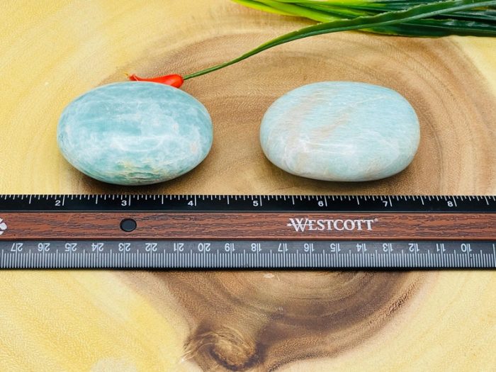 Amazonite Palm Stone | Crystal Healing Palm Stone | Amazonite Pocket Stone | Spa Massage Tool | Stress Reliever | Heart & Throat Chakra