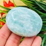 Amazonite Palm Stone | Crystal Healing Palm Stone | Amazonite Pocket Stone | Spa Massage Tool | Stress Reliever | Heart & Throat Chakra