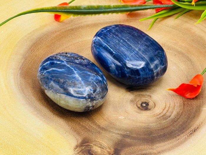 Sodalite Palm Stone | Blue Sodalite Pocket Stone | Handmade | Polished Gemstone | Healing Crystals & Stone | Third Eye Chakra | Chakra Stone