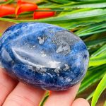 Sodalite Palm Stone | Blue Sodalite Pocket Stone | Handmade | Polished Gemstone | Healing Crystals & Stone | Third Eye Chakra | Chakra Stone