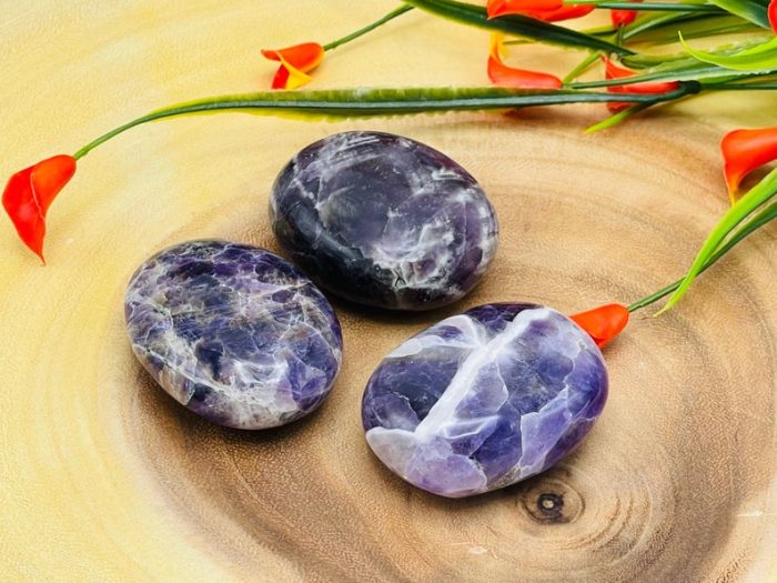 Amethyst Palm Stone | Amethyst Crystal Stone | Amethyst Pocket Stone | Metaphysical Healing Tool | Crown Chakra | Reiki Crystal