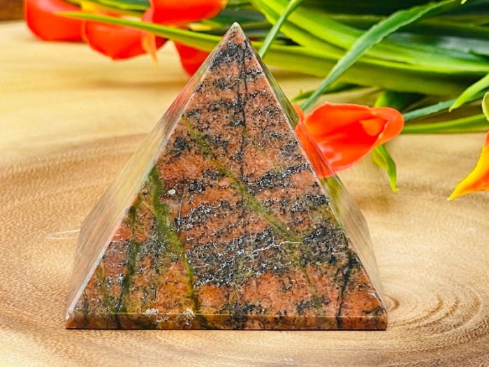 Unakite Pyramid | Unakite Crystal Pyramid | Chakra Stone | Cleansing & Balance | Metaphysical | Hand Polished | Reiki