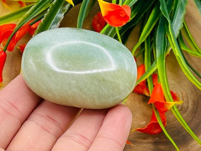 Green Aventurine Palm Stone | Green Aventurine Crystal | Hand Polished Massage Palm Stone | Chakra Healing Crystal | Stress Reliever