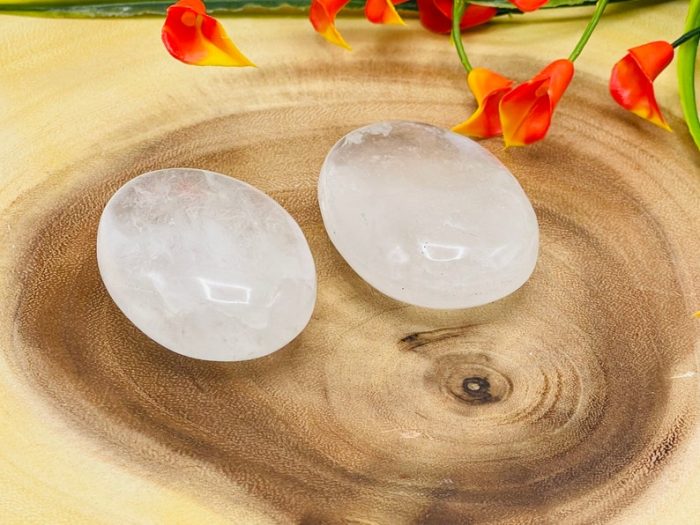 Clear Quartz Palm Stone | Crystal Quartz Palm Stone | Clear Quartz Gemstones | Pocket Stone | Stone of Power | Crown Chakra Crystal