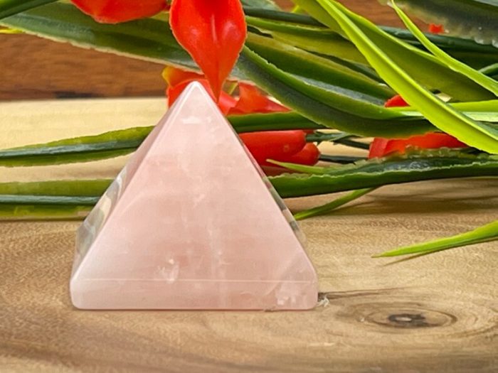 Rose Quartz Pyramid | Hand Polish Rose Quartz Pointer | Stone of Love | Heart Chakra | Beautiful Decor | Healing Crystal 1.5 inch