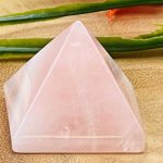 Rose Quartz Pyramid | Hand Polish Rose Quartz Pointer | Stone of Love | Heart Chakra | Beautiful Decor | Healing Crystal 1.5 inch