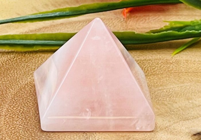 Rose Quartz Pyramid | Hand Polish Rose Quartz Pointer | Stone of Love | Heart Chakra | Beautiful Decor | Healing Crystal 1.5 inch