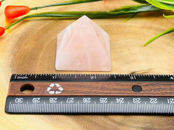 Rose Quartz Pyramid | Hand Polish Rose Quartz Pointer | Stone of Love | Heart Chakra | Beautiful Decor | Healing Crystal 1.5 inch