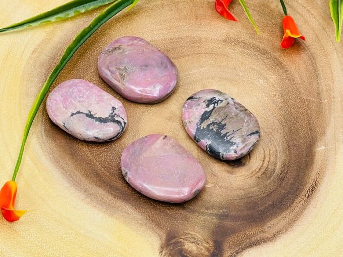 Rhodonite Smooth Stone | Rhodonite Crystal | Stone of Compassion | Cleansing & Balance | Metaphysical | Massage Pocket Stone