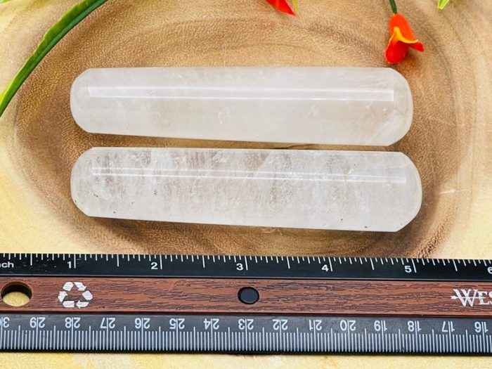 Clear Quartz Wand | Hand Polished Clear Quartz Wand | Crystal Wand | Stone of power | Massage Wand | Heart Chakra | Reiki | 4 inch