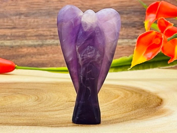 Amethyst Crystal Angel | Crystal Figurine | Standing Statuette | Handmade | Angelic Reiki | Metaphysical l Healing Crystal